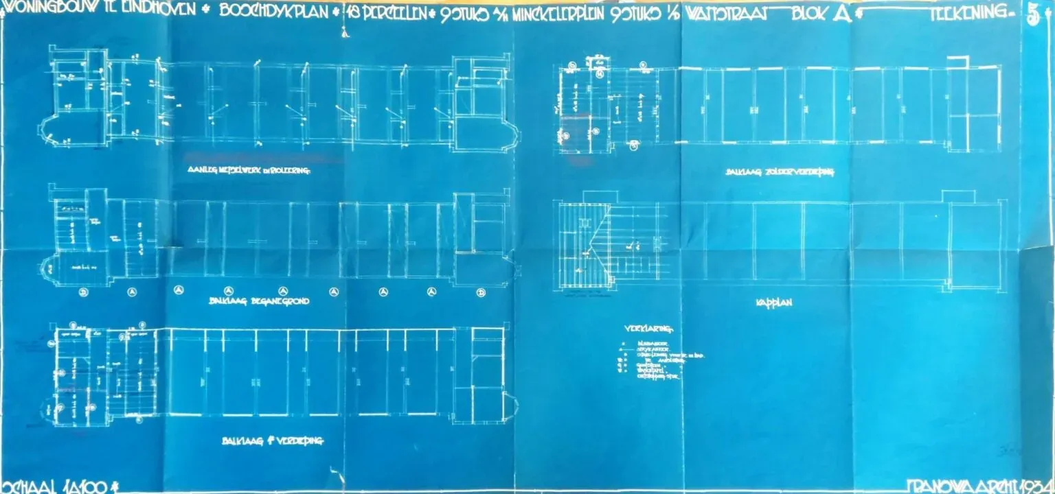 Minckelerplein: percelen lay-out, balklagen, riolering, metselwerk, etc.