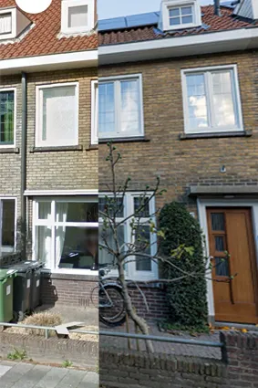 Voor en na een renovatie in de wijk